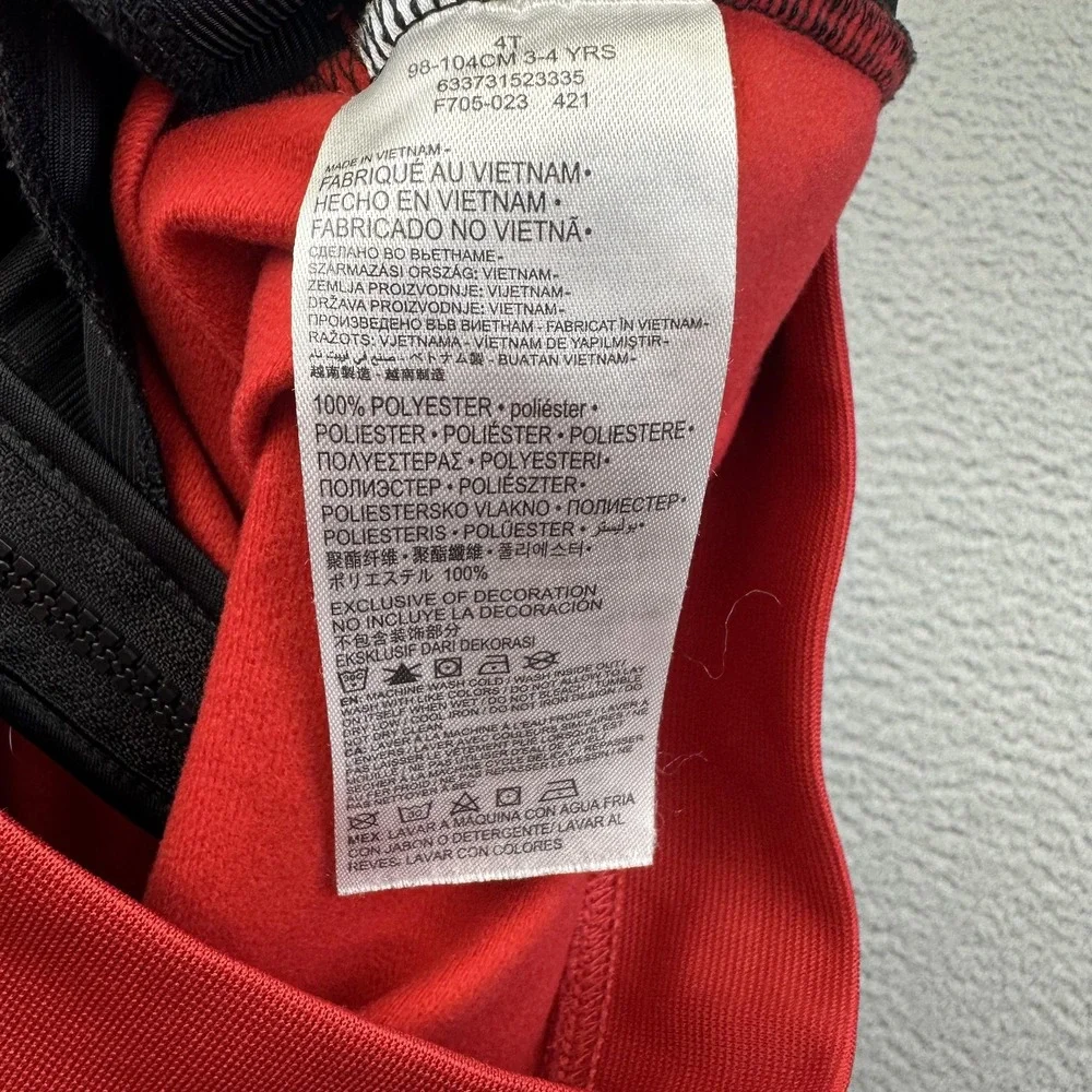 Nike Jacket Youth 4T‎ Red Black Full Zip Track Athletic 3-4Yrs 98-104CM School